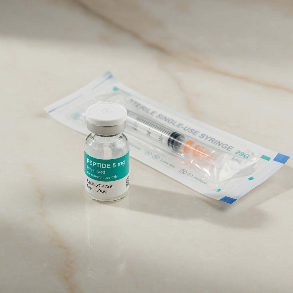 Single-vial peptides for discreet shipping